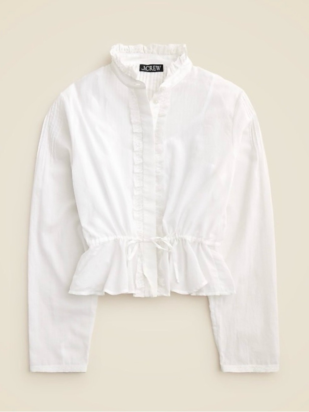 NWT J.Crew Lace-Trim Cinched-Waist Top - Picture 4 of 8